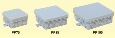PP 100x100 falonkívüli kötődoboz IP 54 /PP plastic/00 100 db/doboz 00-07