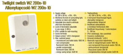 WZ200N-10 10A alkonykapcsoló ip54 /E