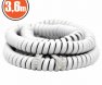 3,6 fm spirál telefon vezeték 4p-4c fehér